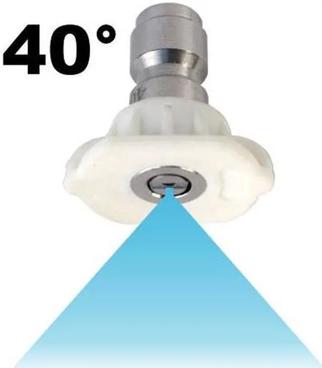 Alt view image 3 of 4 - (100) Erie Tools 6.0 Stainless Steel Orifice 40 Degree 1/4in. Quick Connect 4000 PSI High Pressure Washer Spray Nozzle Tips