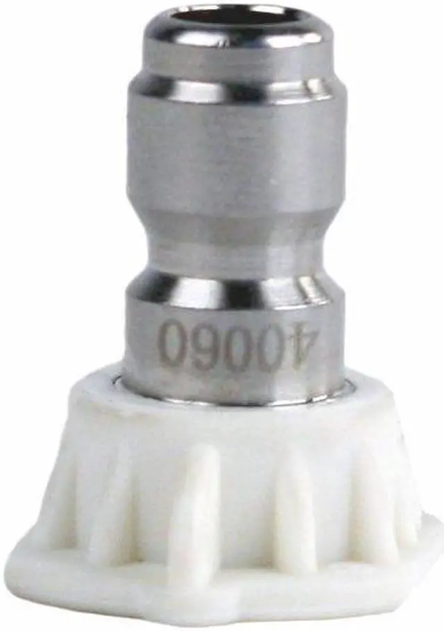 Alt view image 2 of 5 - Erie Tools 5.5 Stainless Steel Orifice 40 Degree 1/4in. Quick Connect 4000 PSI High Pressure Washer Spray Nozzle Tip