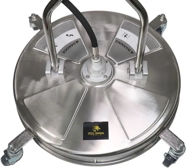 Alt view image 5 of 6 - Erie Tools 24" Stainless Steel Pressure Washer Flat Surface Cleaner with Wheels