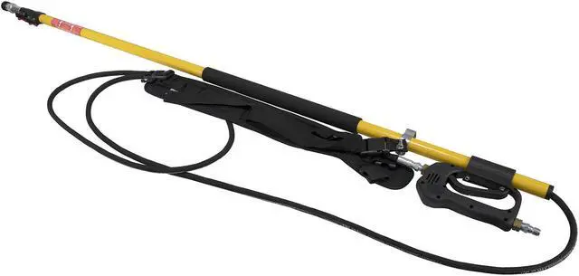 Main image of Erie Tools® TW18B 18' Yellow Fiberglass Telescoping Wand 3800 PSI with Adjustable Support Belt and 13" M22 Stainless Steel Lance Attachment