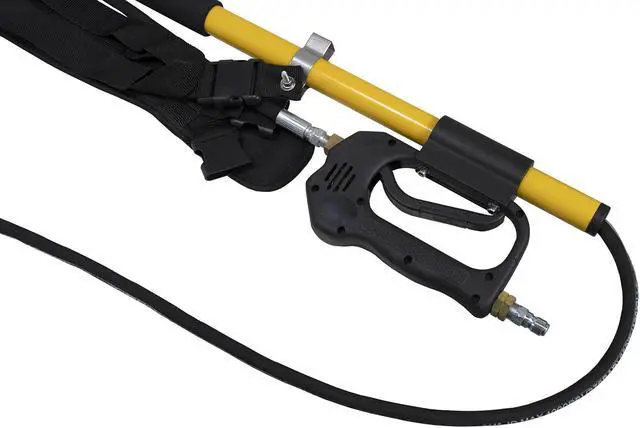 Alt view image 2 of 5 - Erie Tools® TW18B 18' Yellow Fiberglass Telescoping Wand 3800 PSI with Adjustable Support Belt and 13" M22 Stainless Steel Lance Attachment
