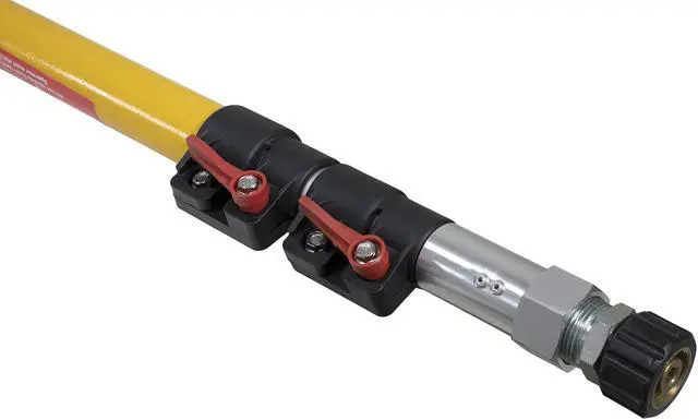 Alt view image 4 of 5 - Erie Tools® TW18B 18' Yellow Fiberglass Telescoping Wand 3800 PSI with Adjustable Support Belt and 13" M22 Stainless Steel Lance Attachment
