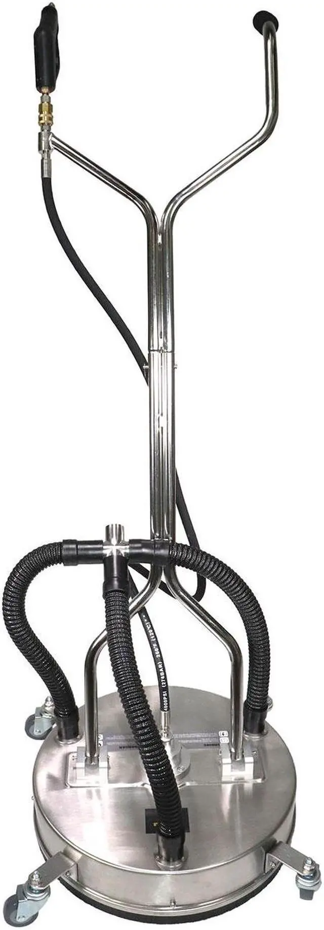Alt view image 2 of 7 - Erie Tools 21" Stainless Steel Surface Cleaner with Vacuum Port, Wheels, and Wand Pressure Washer Attachment 4000 PSI, 12 GPM