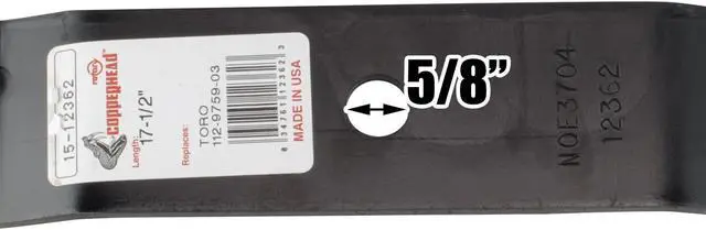 Alt view image 5 of 6 - 3 Rotary® 12362 Mower Blades for Toro® 110-6837-03, 112-9759-03, 112-9759 Length 17-1/2 Width 2-1/4 Thickness .187" Center Hole 5/8 Fits 50in. Deck