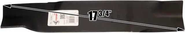 Alt view image 3 of 7 - 3 Rotary® 10361 Mower Blades for Craftsman® 942-04417 Cub Cadet® 01005336 01005336P 02005017 MTD® 742-04278A Mowmore® CC0361 Length 17 Width 3 Thickness .204 Center Hole 3/4 Fits 48in. Deck