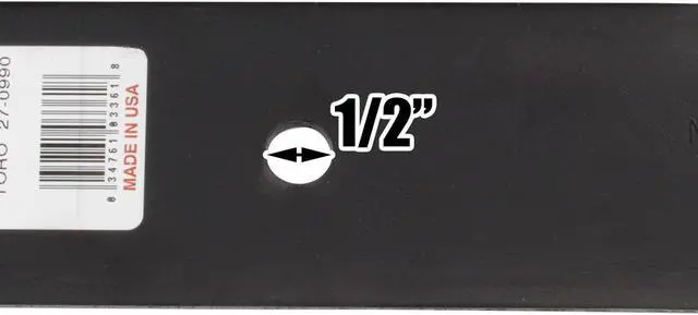 Alt view image 5 of 6 - Rotary® 3361 Mower Blades for Toro® Lesco® Windsor® 18 Length 2-1/2 Width .187 Thickness 1/2 Center Hole Fits 36in. 52in. Deck