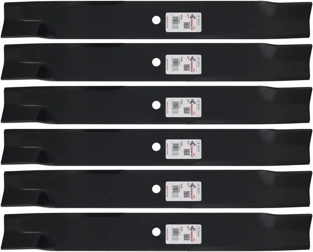 Main image of 6 Rotary® 6833 Mower Blades for Bad Boy® 038-7202-00 Dixie Chopper® 30227-72N Hustler® 795260 Sunbelt® B1DC1507 Windsor® 50-4010 Length 24 Width 3 Thickness .250 Center Hole 5/8 Fits 72in. Deck