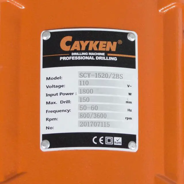 Alt view image 6 of 7 - Cayken 6in. Diamond Core Drill Rig with 400F Adjustable Angle Stand