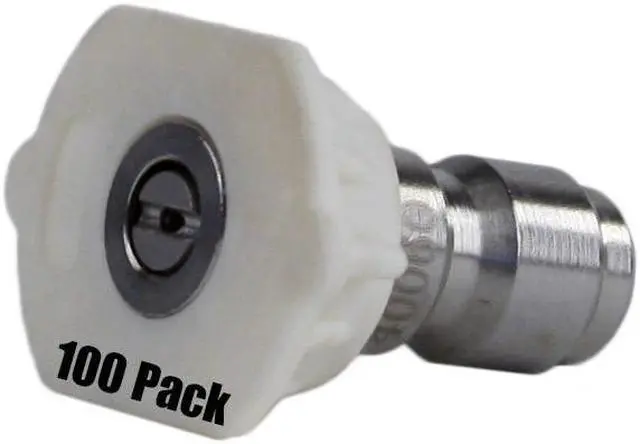 Main image of 100 Pack of Erie Tools 5.0 Stainless Steel Orifice 40 Degree 1/4in. Quick Connect 4000 PSI High Pressure Washer Spray Nozzle Tips