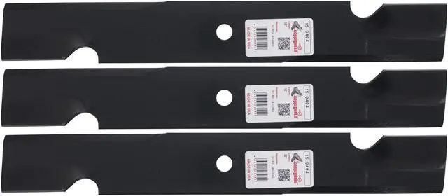Main image of 3 Rotary 3404 Mower Blades for  103-2508 Lesco® 050125 Snapper® 100341 Toro® 103-2508 Windsor® 50-2148 Length 18 Width 2-1/2 Thickness .204 Center Hole 5/8 Fits 36in. 50in. 52in. 54in. Deck