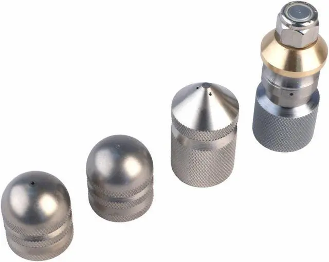 Main image of Deluxe 1/2in. NPT Pressure Washing Sewer Jetter Nozzle 4 Piece Set 16 GPM 4000 PSI 16.0 Orifice Thruster Flusher Degreaser & Roto Spinner