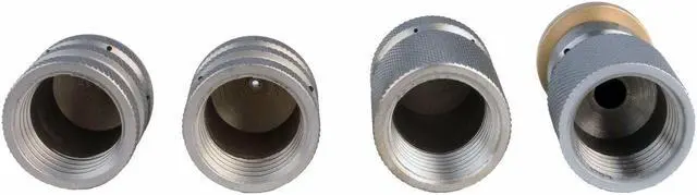 Alt view image 6 of 7 - Deluxe 1/2in. NPT Pressure Washing Sewer Jetter Nozzle 4 Piece Set 16 GPM 4000 PSI 16.0 Orifice Thruster Flusher Degreaser & Roto Spinner