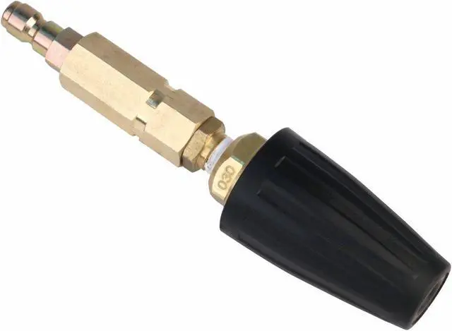 Main image of Erie Tools Pressure Washer Rotating Turbo Nozzle 6.0 Orifice 3000 PSI with Brass Housing Filter and 1/4in. Quick Connect