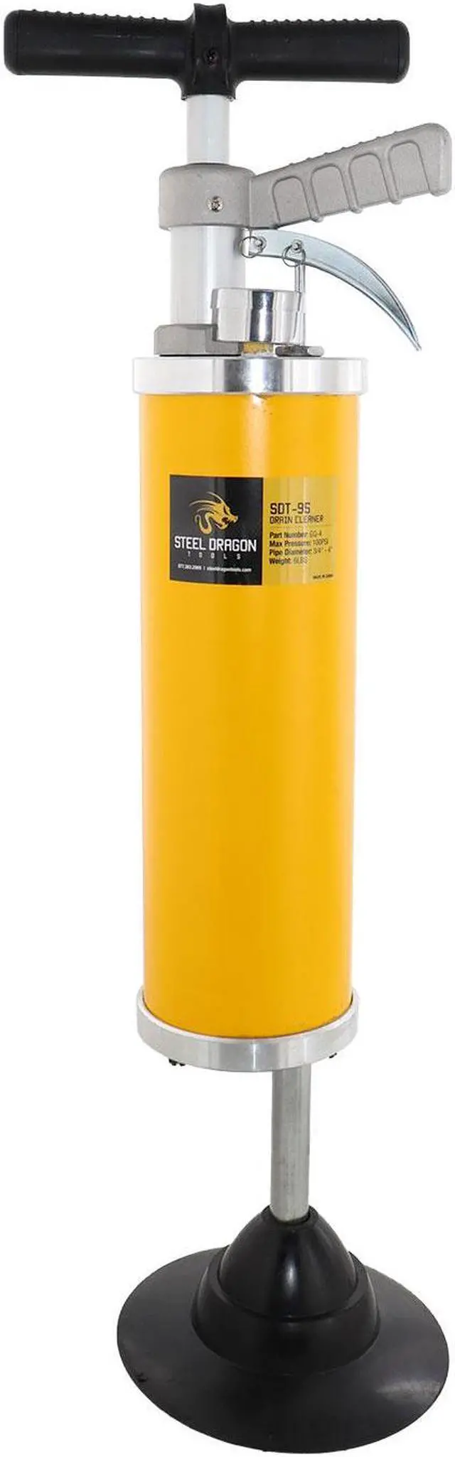 Alt view image 2 of 5 - Steel Dragon Tools® 95 High-Pressure Compressed Air Plunger Heavy-Duty Toilet Plunger for Drain Lines