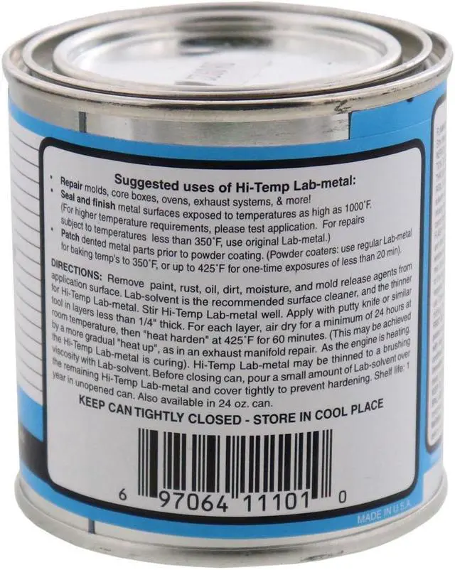 Alt view image 2 of 3 - Alvin 14 oz Lab Metal Hi Temp Repair and Patching Compound Withstands Temps Up To 1000F