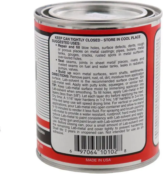 Alt view image 2 of 3 - Alvin 24oz Lab Metal Durable Economical Repair Putty Dent Filler & Patching Compound Epoxy