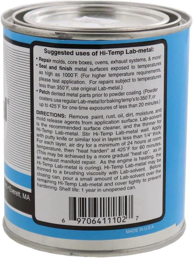 Alt view image 2 of 3 - Alvin 24 oz Lab Metal Repair and Patching Compound Withstands Temps Up To 1000F