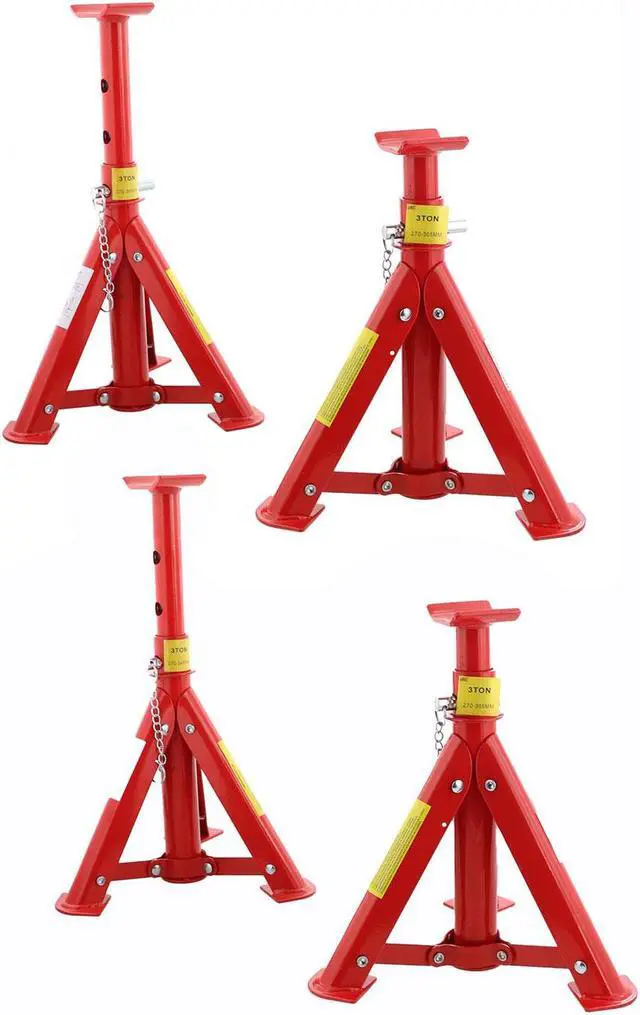 Main image of Dragway Tools 6 Ton (12,000 lbs) Adjustable Steel Jack Stand Set of 4 with Quick Fold Legs and 3 Lockable Positions