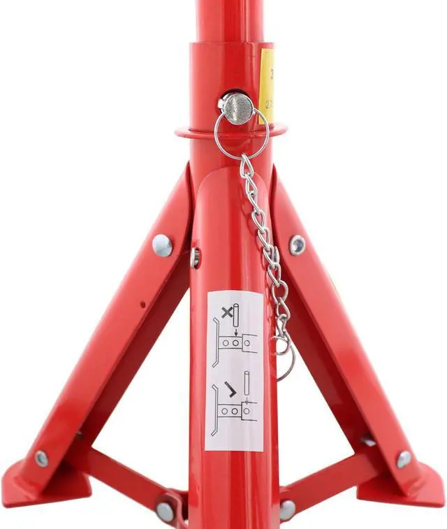 Alt view image 6 of 6 - Dragway Tools 6 Ton (12,000 lbs) Adjustable Steel Jack Stand Set of 4 with Quick Fold Legs and 3 Lockable Positions