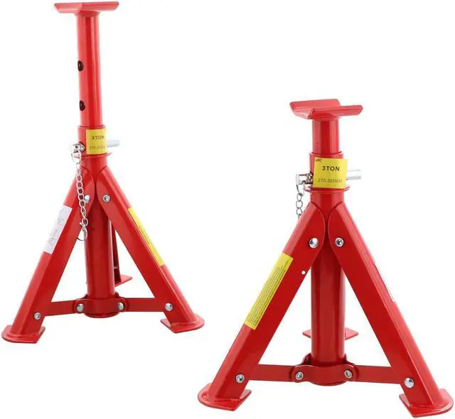 Main image of Dragway Tools 3 Ton (6,000 lbs) Adjustable Steel Jack Stand Pair with Quick Fold Legs and 3 Lockable Positions