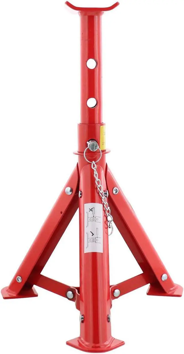 Alt view image 4 of 6 - Dragway Tools 3 Ton (6,000 lbs) Adjustable Steel Jack Stand Pair with Quick Fold Legs and 3 Lockable Positions