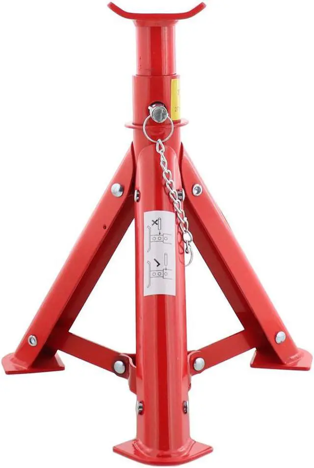 Alt view image 5 of 6 - Dragway Tools 3 Ton (6,000 lbs) Adjustable Steel Jack Stand Pair with Quick Fold Legs and 3 Lockable Positions