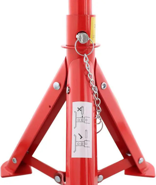 Alt view image 6 of 6 - Dragway Tools 3 Ton (6,000 lbs) Adjustable Steel Jack Stand Pair with Quick Fold Legs and 3 Lockable Positions