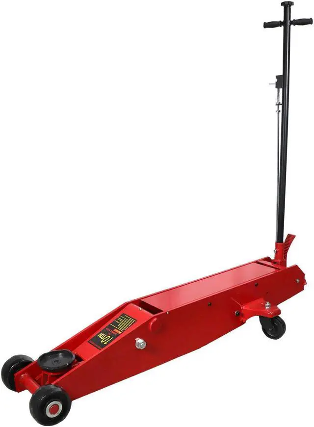 Main image of Dragway Tools 10 Ton (20,000 lb) Hydraulic Long Frame Floor Jack with 3 Position Locking T-Handle and Foot Pedal