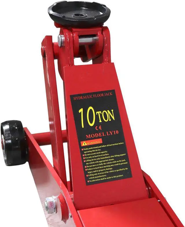 Alt view image 4 of 7 - Dragway Tools 10 Ton (20,000 lb) Hydraulic Long Frame Floor Jack with 3 Position Locking T-Handle and Foot Pedal