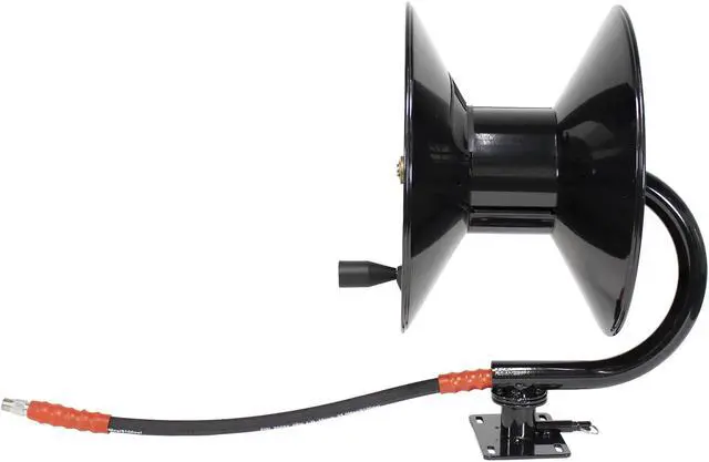 Alt view image 4 of 7 - Erie Tools 5100 PSI 3/8" x 100' Pressure Washer Hose Reel with 360 Degree Swivel Base