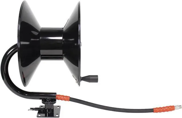 Alt view image 6 of 7 - Erie Tools 5100 PSI 3/8" x 100' Pressure Washer Hose Reel with 360 Degree Swivel Base