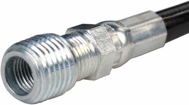 Alt view image 2 of 3 - Schieffer 4800 PSI 1/8in. x 100ft. Thermoplastic Black Sewer Jetter Hose with 1/8in. MPT Solid and 1/4in. Solid Bushing End