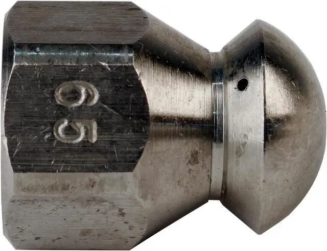 Alt view image 5 of 6 - Schieffer 1/4in. x 50ft. 4400 PSI Thermoplastic Sewer Jetter Hose & 6.5 Orifice Button Nose Nozzle