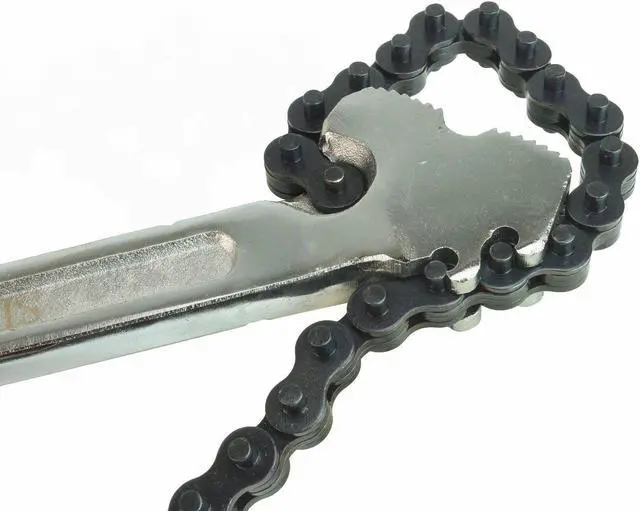 Alt view image 3 of 5 - Steel Dragon Tools® 24" Steel Chain Pipe Wrench 40224 with 23" Chain 6" Capacity