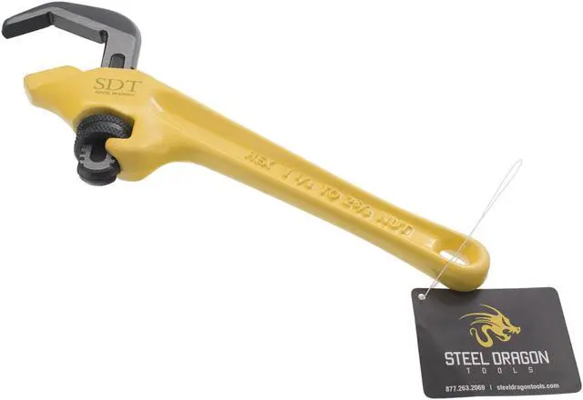Main image of Steel Dragon Tools® 9-1/2" Offset Hex Pipe Wrench 31305 E-110, 1-1/8" - 2-5/8" Capacity