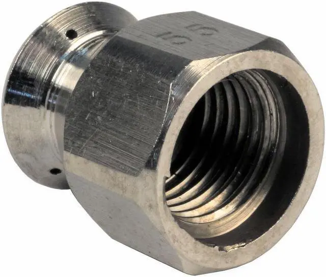 Alt view image 3 of 3 - Erie Tools Button Nose 1/4-inch Drain Cleaning Nozzle 5.5 Orifice 5500 PSI Stainless Steel for Sewer Pipe Water Jetter