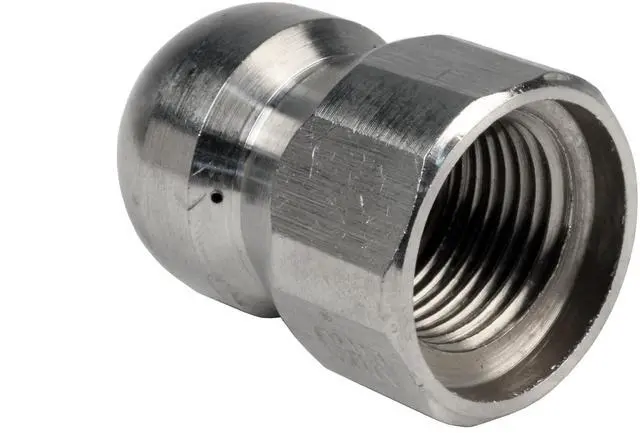 Alt view image 6 of 6 - Schieffer 3/8in. x 100ft. 4000 PSI Thermoplastic Sewer Jetter Hose & 4.5 Orifice Button Nose Nozzle