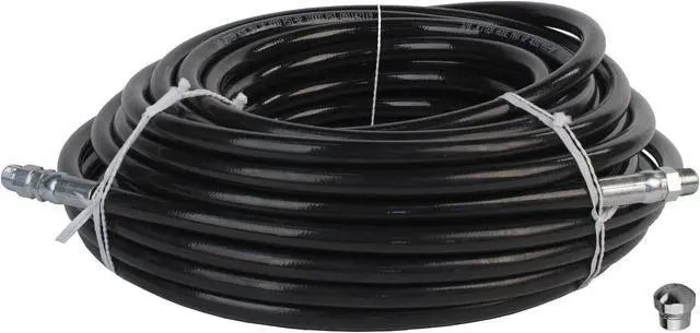 Main image of Schieffer 3/8in. x 100ft. 4000 PSI Thermoplastic Sewer Jetter Hose & 12.0 Orifice Button Nose Nozzle