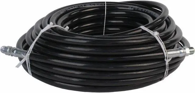 Main image of Schieffer 4000 PSI 3/8in. x 100ft. Thermoplastic Black Sewer Jetter Hose with MPT 3/8in. Soild & Swivel Ends