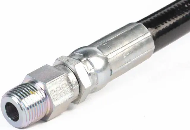 Alt view image 2 of 3 - Schieffer 4000 PSI 3/8in. x 100ft. Thermoplastic Black Sewer Jetter Hose with MPT 3/8in. Soild & Swivel Ends