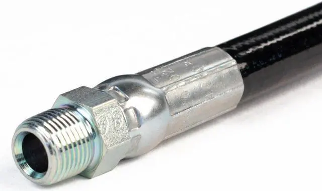 Alt view image 3 of 3 - Schieffer 4000 PSI 3/8in. x 100ft. Thermoplastic Black Sewer Jetter Hose with MPT 3/8in. Soild & Swivel Ends