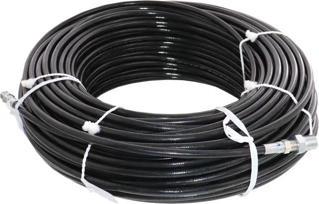 Alt view image 4 of 7 - Scheiffer Sewer Jetting Kit - Foot Control Valve Hose Reel 1/8" x 200' Sewer Jetting Hose Button Nose and Rotating Nozzles