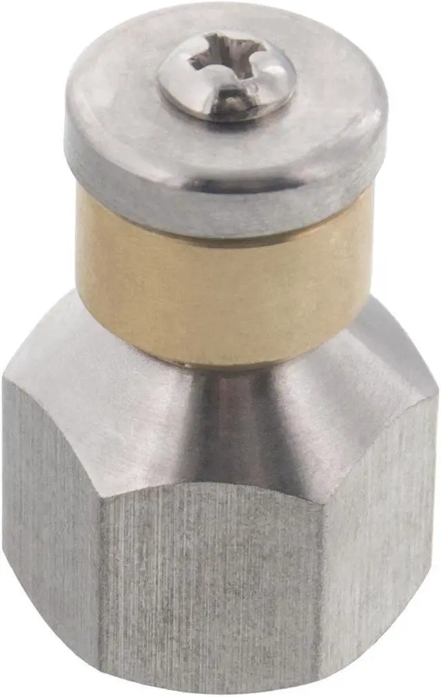 Main image of Erie Tools Rotating 3/8-inch Drain Cleaning Nozzle 8.0 Orifice 4000 PSI Stainless Steel for Sewer Pipe Water Jetter