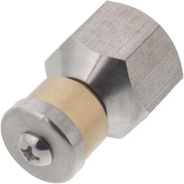 Alt view image 2 of 3 - Erie Tools Rotating 3/8-inch Drain Cleaning Nozzle 8.0 Orifice 4000 PSI Stainless Steel for Sewer Pipe Water Jetter