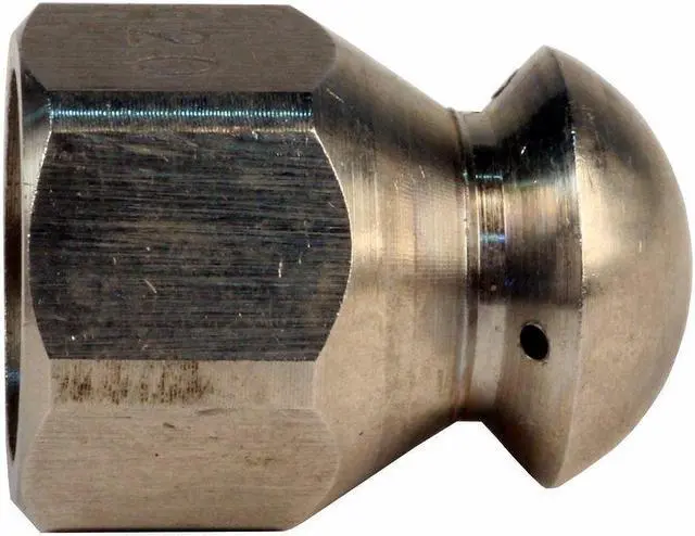 Alt view image 2 of 3 - Erie Tools Button Nose 1/4-inch Drain Cleaning Nozzle 12.0 Orifice 5500 PSI Stainless Steel for Sewer Pipe Water Jetter