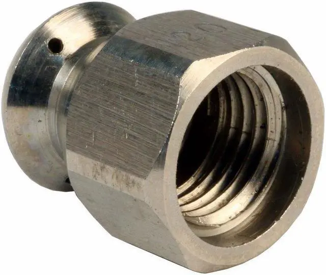 Alt view image 3 of 3 - Erie Tools Button Nose 1/4-inch Drain Cleaning Nozzle 12.0 Orifice 5500 PSI Stainless Steel for Sewer Pipe Water Jetter