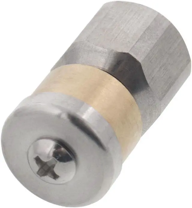 Alt view image 2 of 3 - Erie Tools Rotating 1/4-inch Drain Cleaning Nozzle 9.0 Orifice 4000 PSI Stainless Steel for Sewer Pipe Water Jetter