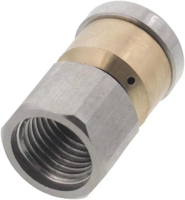 Alt view image 3 of 3 - Erie Tools Rotating 1/4-inch Drain Cleaning Nozzle 9.0 Orifice 4000 PSI Stainless Steel for Sewer Pipe Water Jetter