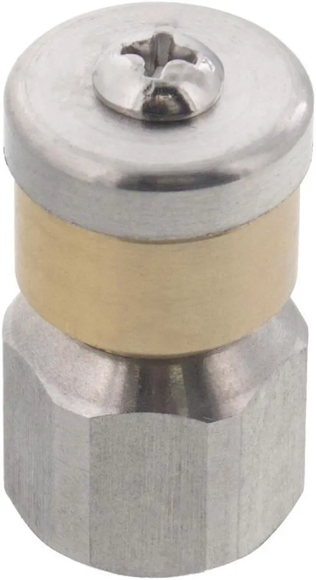 Main image of Erie Tools Rotating 1/4-inch Drain Cleaning Nozzle 8.0 Orifice 4000 PSI Stainless Steel for Sewer Pipe Water Jetter