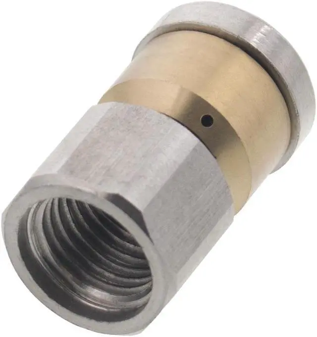 Alt view image 3 of 3 - Erie Tools Rotating 1/4-inch Drain Cleaning Nozzle 8.0 Orifice 4000 PSI Stainless Steel for Sewer Pipe Water Jetter